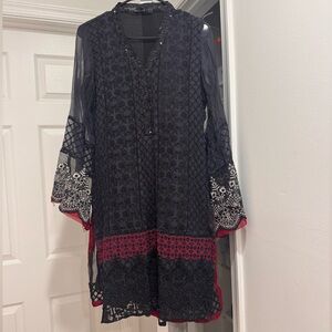 Elegant Maria B Black and Red dress